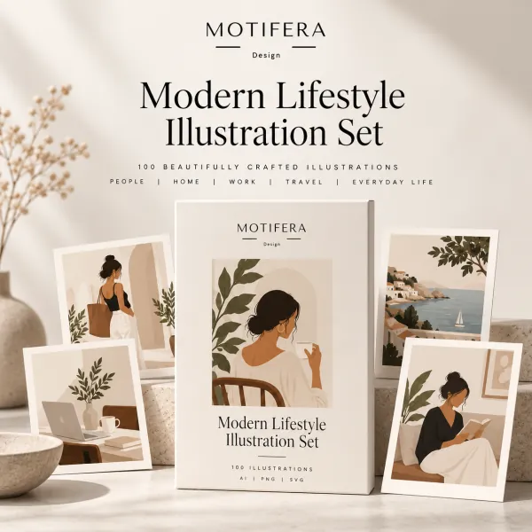 Modern Lifestyle Illustration Set