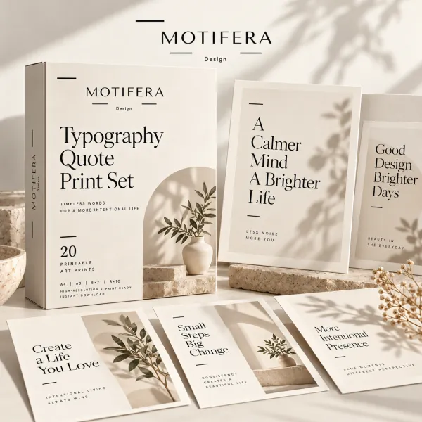 Typography Quote Print Set